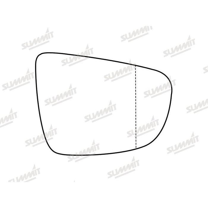 Summit Stick-On Standard Mirror Glass fits Kia Carens 13 to 17 RHS - Summit Shop
