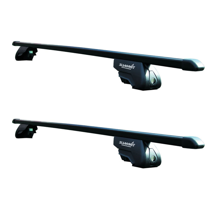 SUP-815 Premium Railing Roof Bar for Cars with Raised Running Rails, Black Steel, Set of 2 - Summit Shop