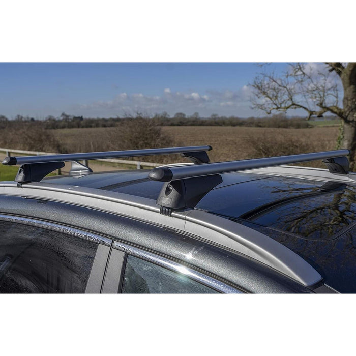Summit SUM-005 Locking Roof Bars in Aluminium (Pair of) For Cars with Flush Rails - 1.35m, Silver - Summit Shop