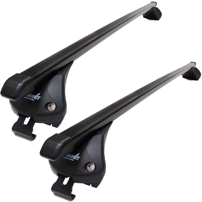 Summit SUP-857C Premium Integrated Railing Bar for Cars with Running Rails, Black Steel, Set of 2 - Summit Shop