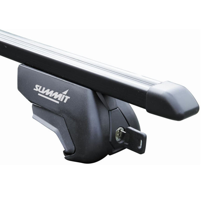SUP-830 Premium Railing Roof Bar for Cars with Raised Running Rails, Black Steel, Set of 2 - Summit Shop