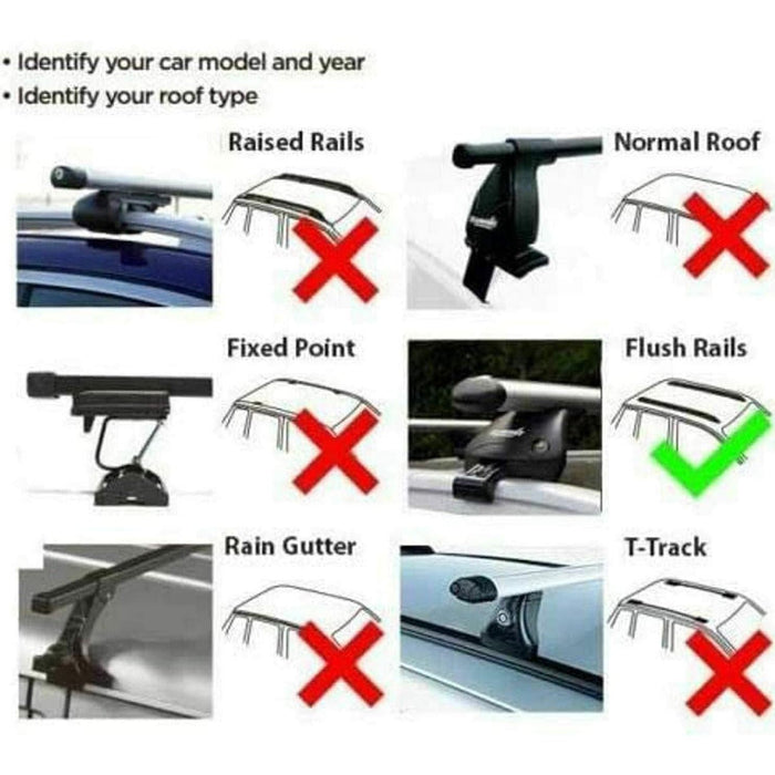 Summit SUM-005 Locking Roof Bars in Aluminium (Pair of) For Cars with Flush Rails - 1.35m, Silver - Summit Shop