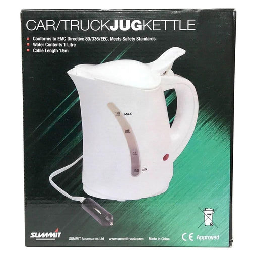 Summit 12v Electric Low Wattage Kettle Caravan Motorhome White 1 Litre Cordless - Summit Shop