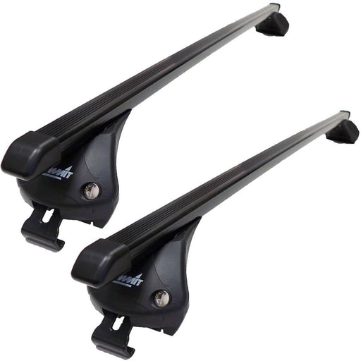 Summit SUP-865 Premium Integrated Railing Bar for Cars with Running Rails, Black Steel, Set of 2 - Summit Shop
