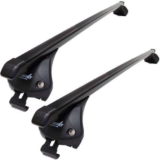 SUP-865 Premium Integrated Railing Bar for Cars with Running Rails, Black Steel, Set of 2 - Summit Shop