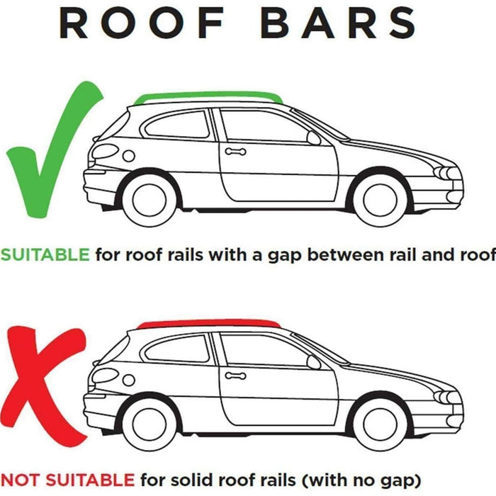 Insulated Running Rails SUP-815 Premium Railing Roof Bar for Cars with Raised Running Rails, B ...