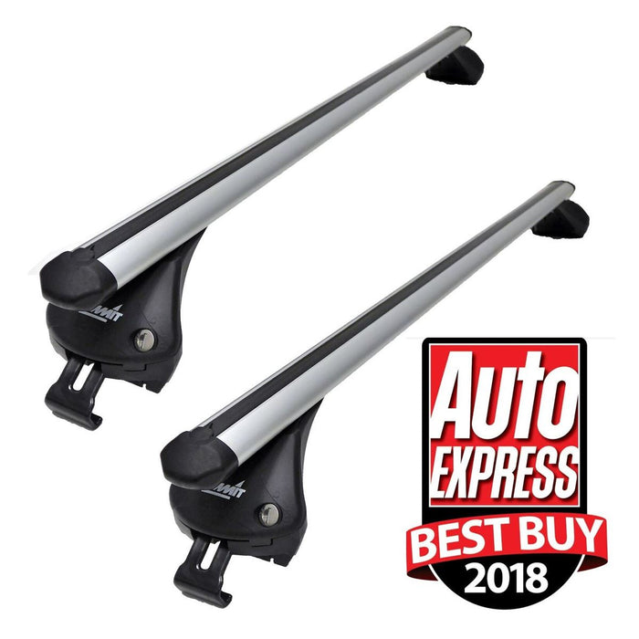 Summit SUP-957D Premium Integrated Railing Bar for Cars with Running Rails, Aluminium, Set of 2 - Summit Shop