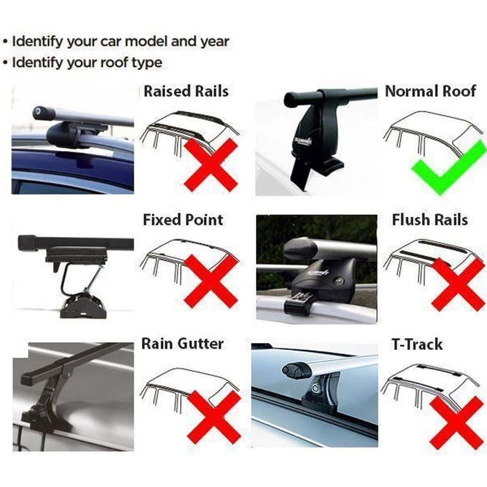 Summit SUP-A094 Premium Aluminium Multi-Fit Roof Bars, Lockable, Set of 2 - Summit Shop