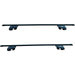 Summit SUP-815 Premium Railing Roof Bar for Cars with Raised Running Rails, Black Steel, Set of 2 - Summit Shop