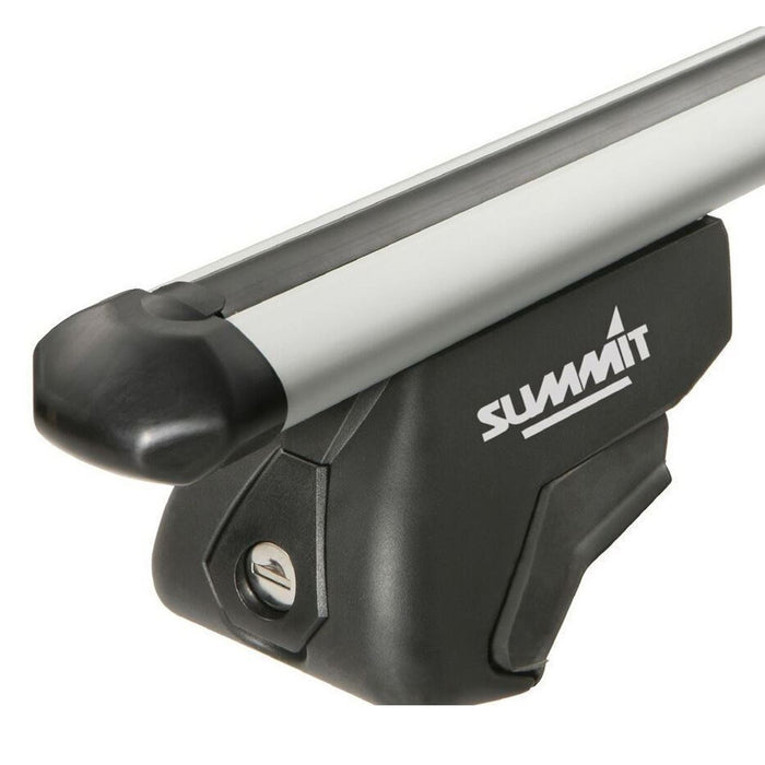 SUP-930B Premium Railing Roof Bar for Cars with Raised Running Rails, Aluminium, Set of 2 - Summit Shop