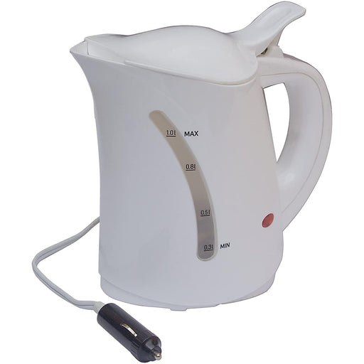 Summit 12v Electric Low Wattage Kettle Caravan Motorhome White 1 Litre Cordless - Summit Shop