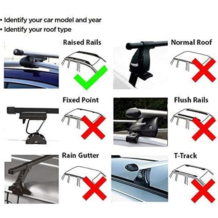 Summit Value Aluminium Roof Bars fits Kia Sportage 1994-2004 Suv 3-dr with Raised Rails - Summit Shop
