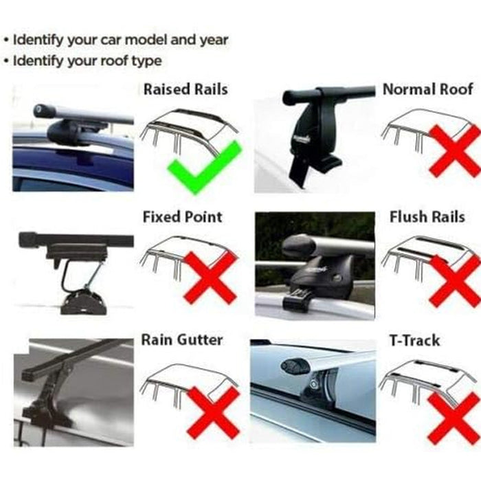 Summit Premium Steel Roof Bars fits Kia Sportage 1994-2004 Suv 3-dr with Raised Rails - Summit Shop